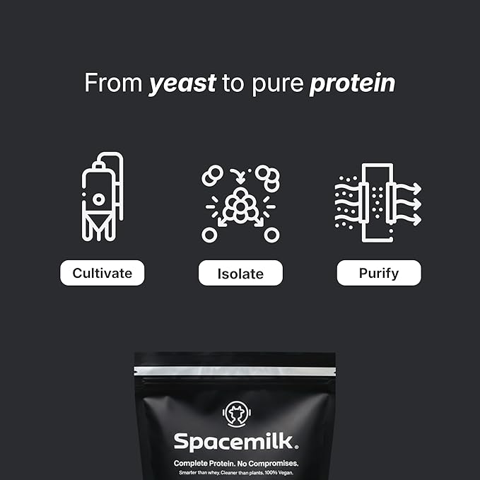 Spacemilk Unflavored Vegan Protein Powder – Pure One Ingredient Allergen-Free Gluten-Free Dairy-Free Keto Non-GMO Single-Cell Nutrition with 20g Protein &amp 4.24g BCAAs