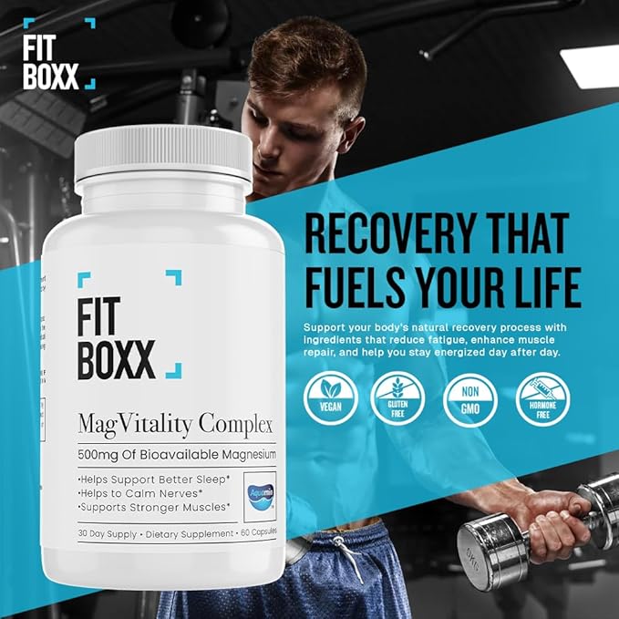 MagVitality Complex | 500mg Magnesium Blend | 5 Bioavailable Forms | Sleep Muscle &amp Stress Support | 60 Capsules