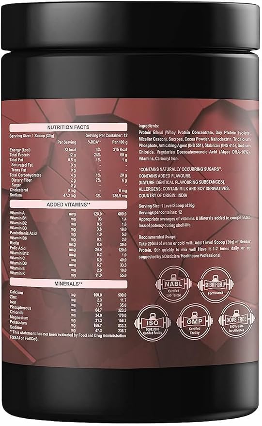 Protein Powder Supplement for Grandparents Senior Citizens | Protein Powder for Elders 40+ &amp Old Age Men &amp Women | 1KG