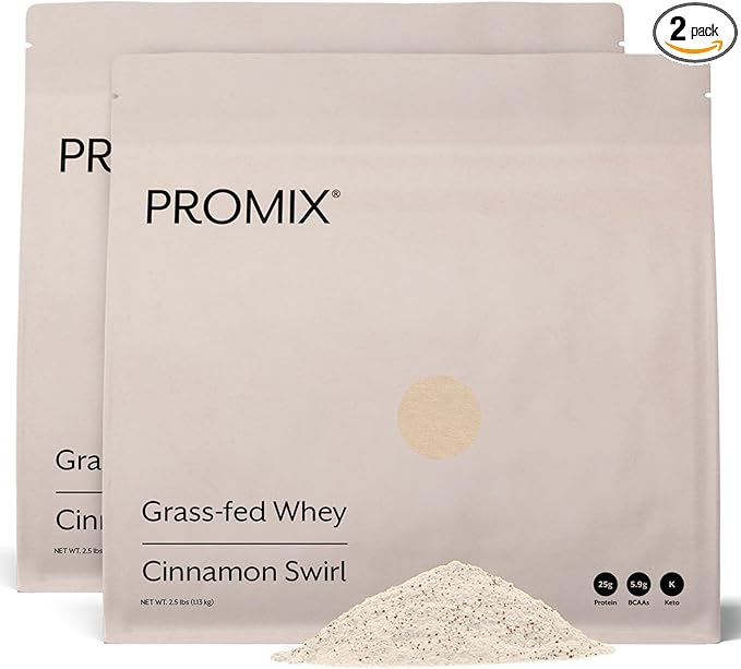ProMix Nutrition Whey Protein Powder Cinnamon Swirl - 5lb Bulk - Grass-Fed &amp 100% All Natural - Gluten-Free &amp Keto-Friendly