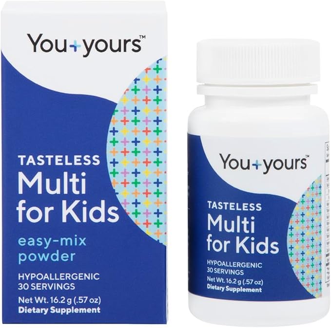 Tasteless Multivitamin Powder for Kids + Toddlers- No Sweeteners Flavors Colors or Preservatives. Add to Beverages or Food. Pure Flavorless Children's Multivitamin Supplement. 30 Servings.