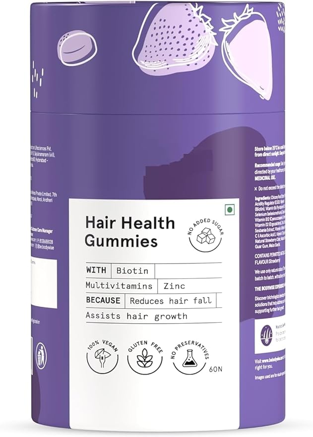 Biotin Hair Gummies for Stronger Shinier Hair &amp Nails | 60 Days Pack