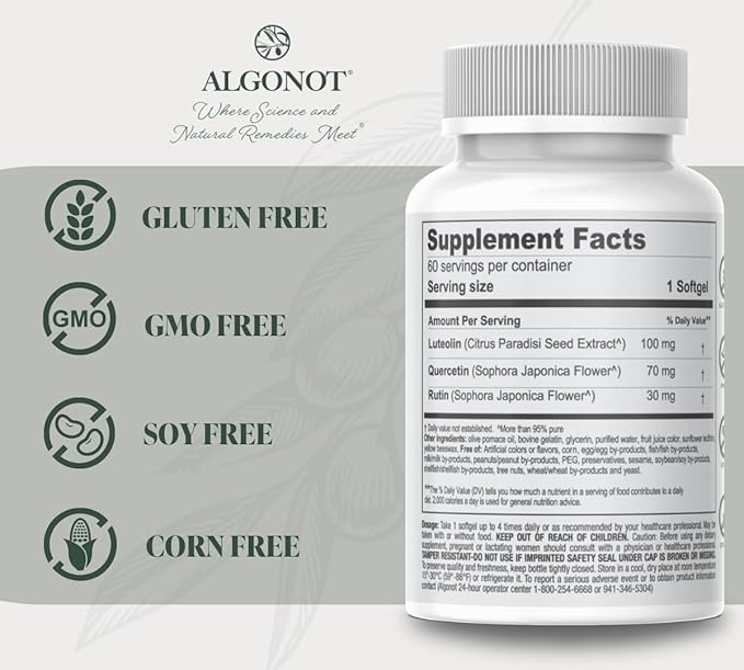 NeuroProtek® – The only liposomal luteolin products using olive pomace oil. A unique patented all-natural oral dietary supplement in a soft gel which may promote harmony between body and mind. (1)