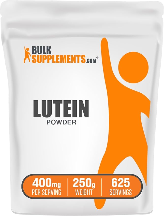 BulkSupplements.com Lutein Powder - from Marigold Flower Extract Eye Supplement Lutein 20mg - Antioxidant Source Gluten Free 400mg per Serving 250g (8.8 oz) (Pack of 1)