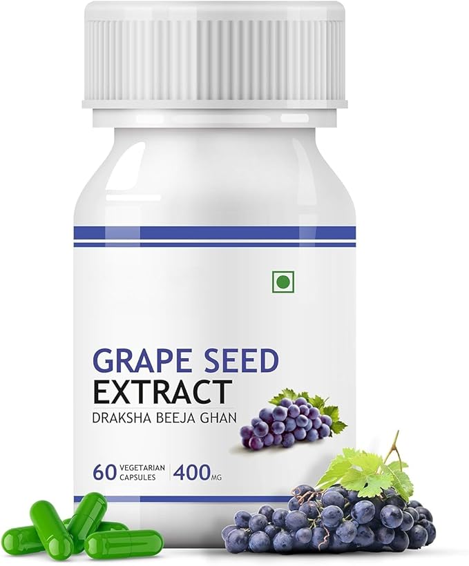 Grape Seed Extract (Proanthocyanidins &gt 95%) | 400 mg 60 Veg Capsules | Antioxidant Supplement Strengthens Immunity Promotes Healthy Skin and Hair