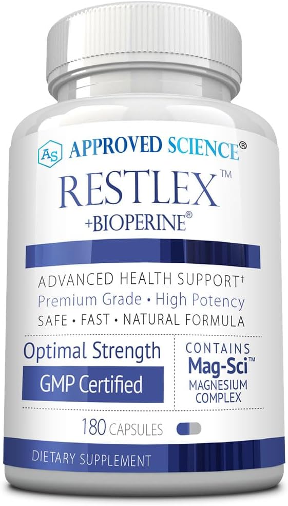 Approved Science Restlex - 420 mg Magnesium Glycinate Blend L-theanine 200 mg - 180 Capsules - 1 Bottle
