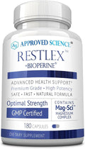 Approved Science Restlex - 420 mg Magnesium Glycinate Blend L-theanine 200 mg - 180 Capsules - 1 Bottle