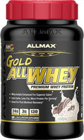 ALLMAX Nutrition Gold ALLWHEY Cookies &amp Cream - 2 lb - 24 Grams of Protein Per Scoop - Gluten Free Low Carb &amp Low Sugar - Approx. 30 Servings