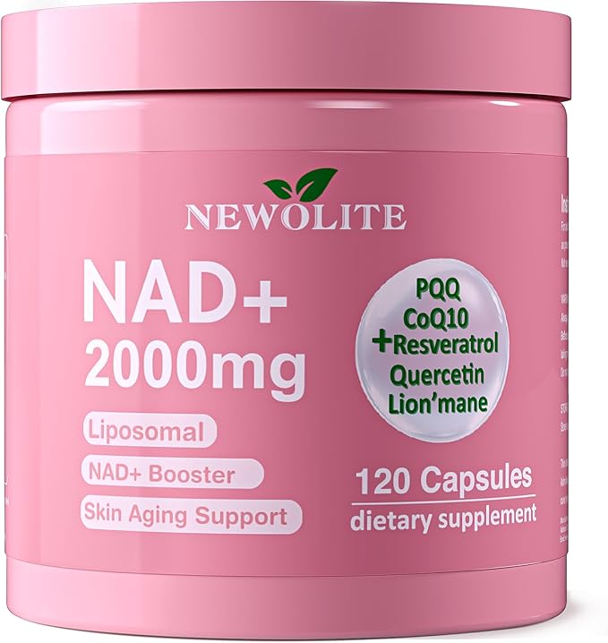 NAD+ Supplement Capsules 120 Count Bottle | 2-Capsule ServingNAD+ Resveratrol CoQ10 PQQ Quercetine Lion’s Mane &amp Black Pepper Extract (NoneA)