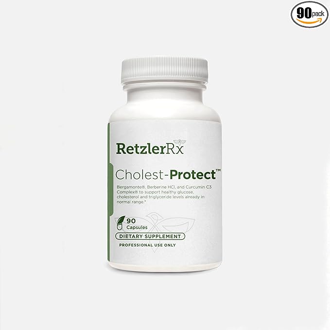 HormoneSynergy Cholest Protect - Citrus Bergamot - Bergamonte® Berberine and Curcumin C3 Complex® 90 Capsules Dietary Supplement by RetzlerRx®
