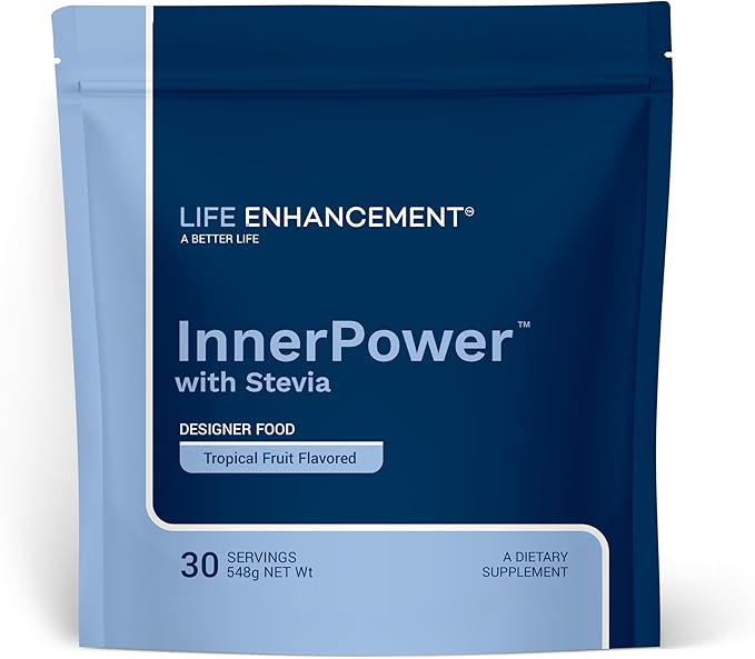 Life Enhancement InnerPower with Stevia |Amino Acids B Vitamins Choline Folate Minerals and More | 30 Servings
