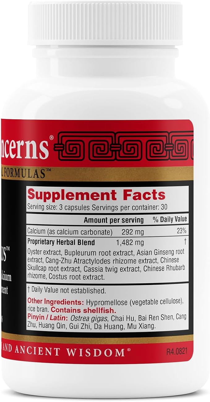 Health Concerns Ease Plus – Mood Balance Stress Support Liver &amp Digestive Harmony – Bupleurum &amp Calcium Herbal Supplement – Chinese Traditional Supplements – 90 Capsules