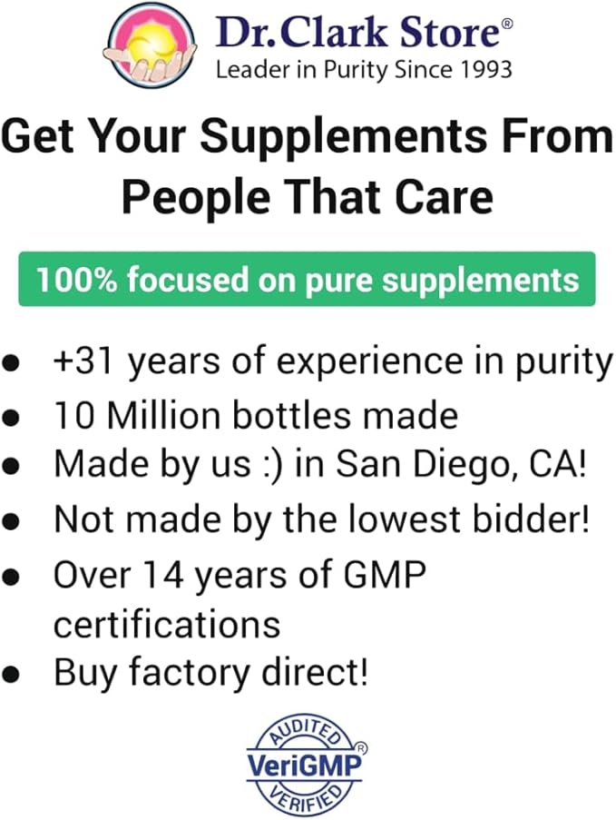 Dr. Clark Magnesium Sulfate USP (Epsom Salt): 1030 mg Magnesium Supplement for Digestive Support and Wellness 100 Gelatin Capsules