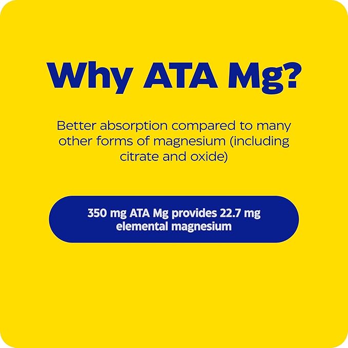 Enzymedica Magnesium Mind with ATA Mg 24% Faster Absorption High-Bioavailability Magnesium for Sleep Stress &amp Cognition 120 Count