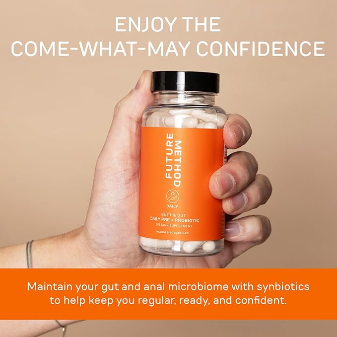 FUTURE METHOD Synbiotic Prebiotics for Men &amp Women - Probiotics &amp Prebiotic Supplement for Digestion Immunity &amp Regularity (60ct)