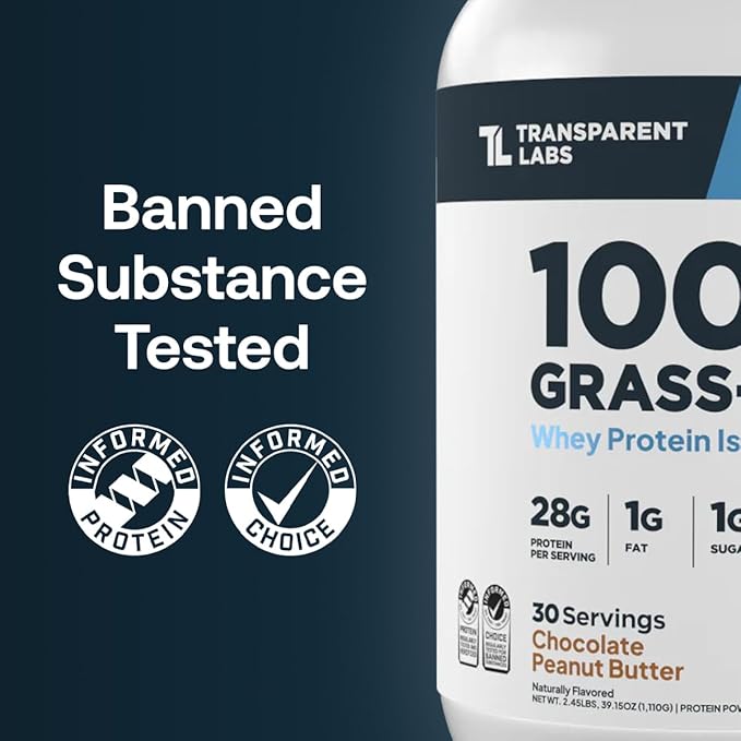 Transparent Labs Grass-Fed Whey Protein Isolate (30 Servings French Vanilla) &amp Grass-Fed Whey Protein Isolate (30 Servings Oatmeal Chocolate Chip Cookie)