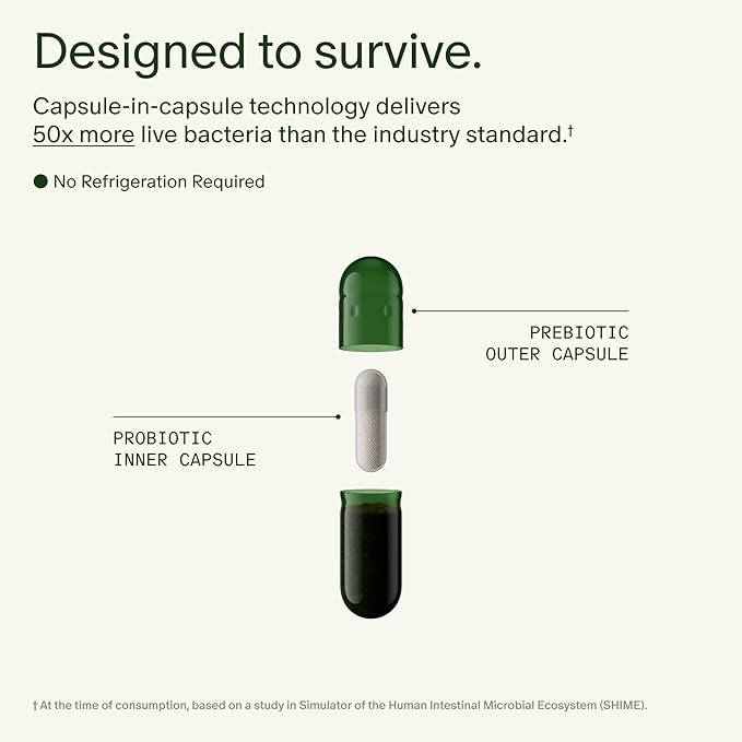 Seed DS-01 Daily Synbiotic - Prebiotic and Probiotic for Women &amp Men - Digestive Health Gut Health Immune Support Bloating &amp Constipation Relief - Vegan &amp Shelf-Stable - 60-Day Refill (