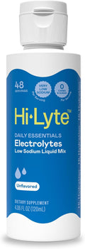 Hi-Lyte Low Sodium Electrolyte Supplement for Immune Support Fasting and Rapid Hydration | 48 Servings | Magnesium Potassium Zinc | Unflavored Mineral Taste Drops