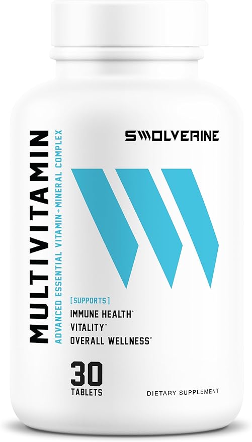 Swolverine Multivitamin for Men &amp Women – High-Potency Daily Multivitamin with B-Complex Chelated Minerals &amp Antioxidants Supports Energy Circulatory System Metabolism Immunity &amp Acti