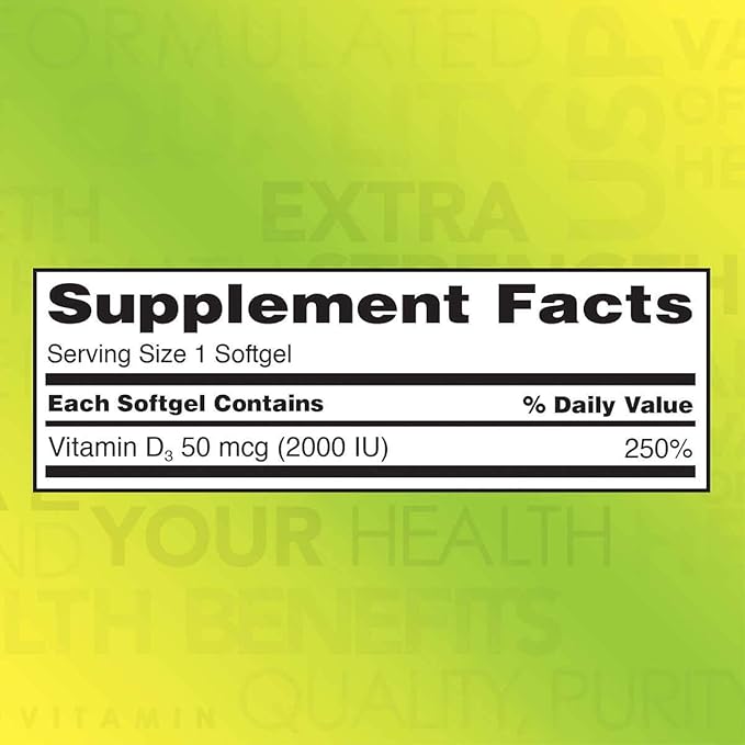Kirkland Signature Extra Strength D3 50 mcg 600 Softgels (5 Pack)