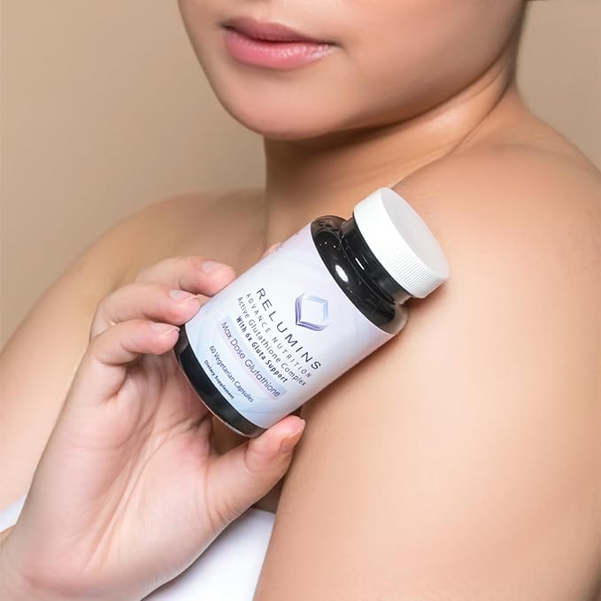 Relumins Advance White Active Glutathione Complex - Max Dose 900mg Glutathione with 6X Boosters ALA &amp NAC - Spring Glow Essentials Anti-Aging Skin Brightening Supplement - 60 Caps x 3 Bottles