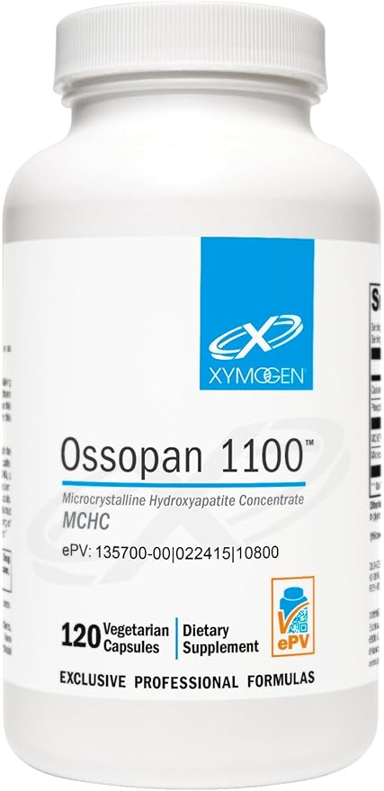 XYMOGEN Ossopan 1100 - Supports Bone Strength + Bone Health - Calcium Supplement with Microcrystalline Hydroxyapatite Phosphorus - Calcium for Women and Men (120 Capsules)