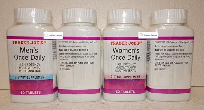 Trader Joe's2 Men &amp Women’s Once Daily High Potency Multivitamin/Multimineral Dietary Supplement 60 Tablets (Two Bottles)