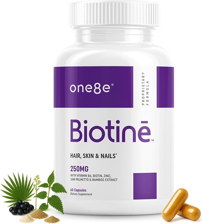Biotinē 10000 mcg – Premium Biotin Formula with B‑Vitamins Zinc Magnesium &amp Botanical Blend – Supports Strong Hair Radiant Skin &amp Healthy Nails – 60 Capsules