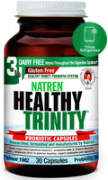 Natren Healthy Trinity Probiotics Supplement - 30 Dairy and Gluten Free Gel Capsules - Improve Gut and Digestive Health 30 Billion CFU - Lactobacillus Acidophilus Bifidobacterium Bulgaricus