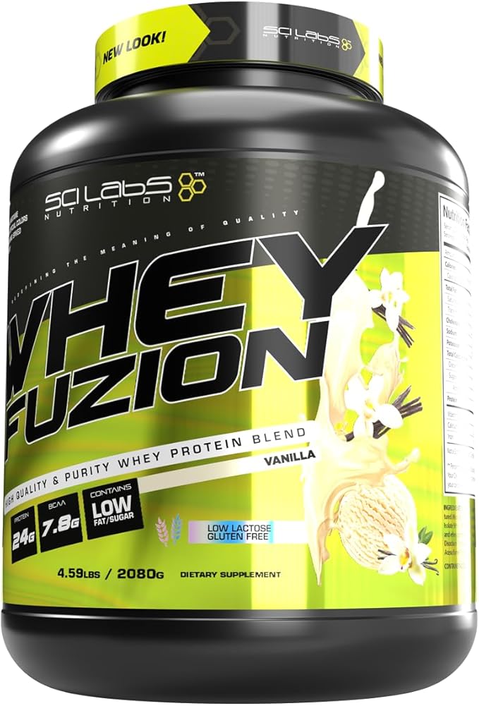 Whey Fuzion 24g Low Fat and Sugar Protein Powder Vanilla Flavor 69 Servings
