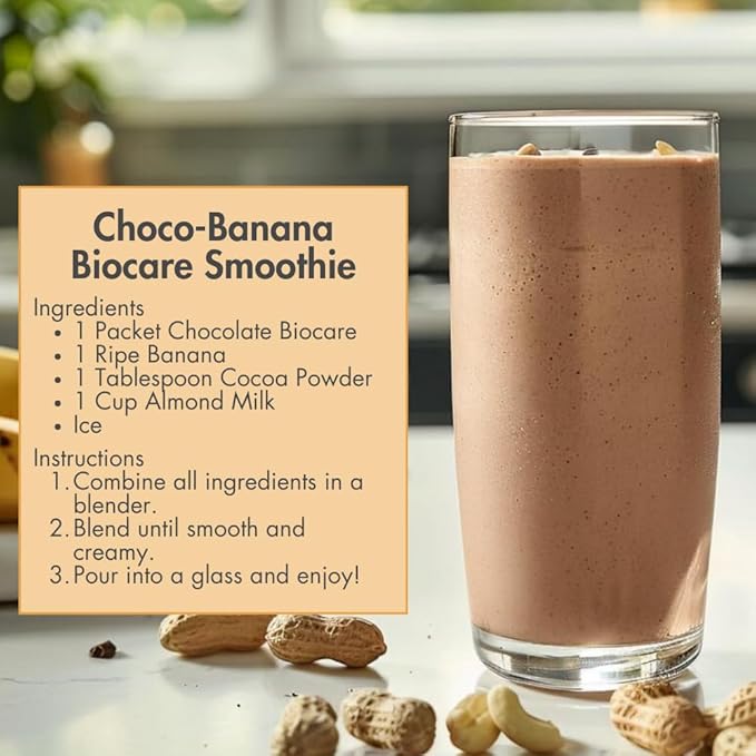 Biocare Nutritional Beverage for GLP-1 Users Dietary Powder Drink Provides 20g Essential Protein 26 Vitamins/Minerals Helps Ease Nausea Bloating Constipation Chocolate (14 Count)
