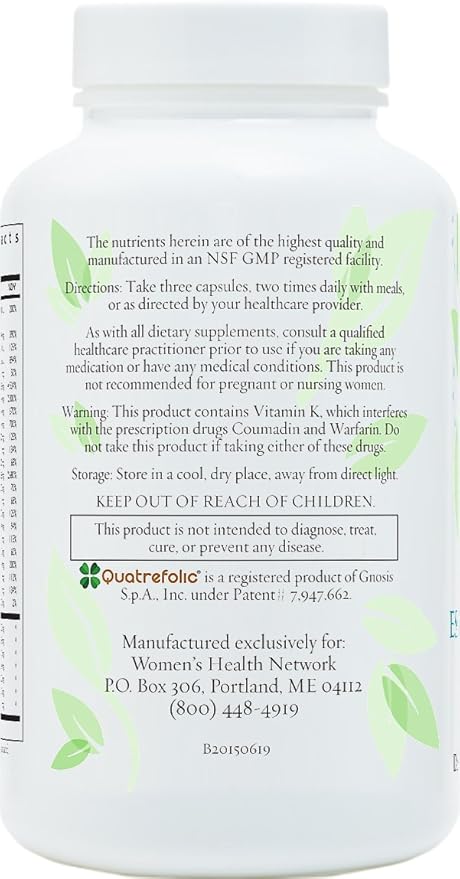 Women's Health Network Essential Nutrients – Daily Multivitamin for Energy Healthy Aging &amp Immune Support Folate as Quatrefolic® a Patented Natural Form of 5-MTHF