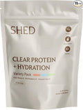 Clear Protein Powder with Electrolytes by Shed 15g Whey Protein Isolate Low Calorie and Lactose Free Light and Clean Hydration Drink Bloat-Free Post Workout Supplement Variety Pack (15 Servings)