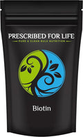Prescribed For Life Biotin Powder Vitamin B7 for Skin Nail and Hair Health USP Grade (340g)