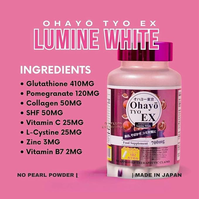 OhayoTYO EX Lumine White Glutathione 700mg 60 Capsules