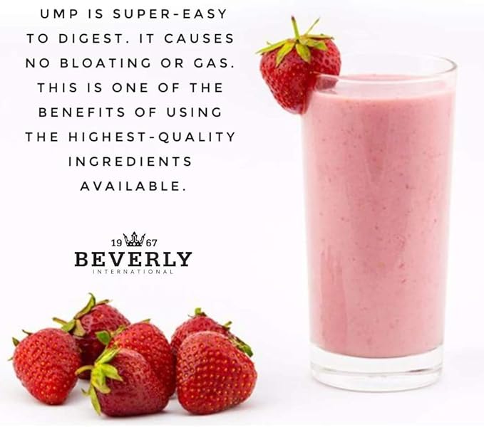 Beverly International UMP Protein Powder Strawberry. Unique Whey-Casein Ratio Builds Lean Muscle. Easy to Digest. No Bloat. (32.8 oz) 2lb .8 oz