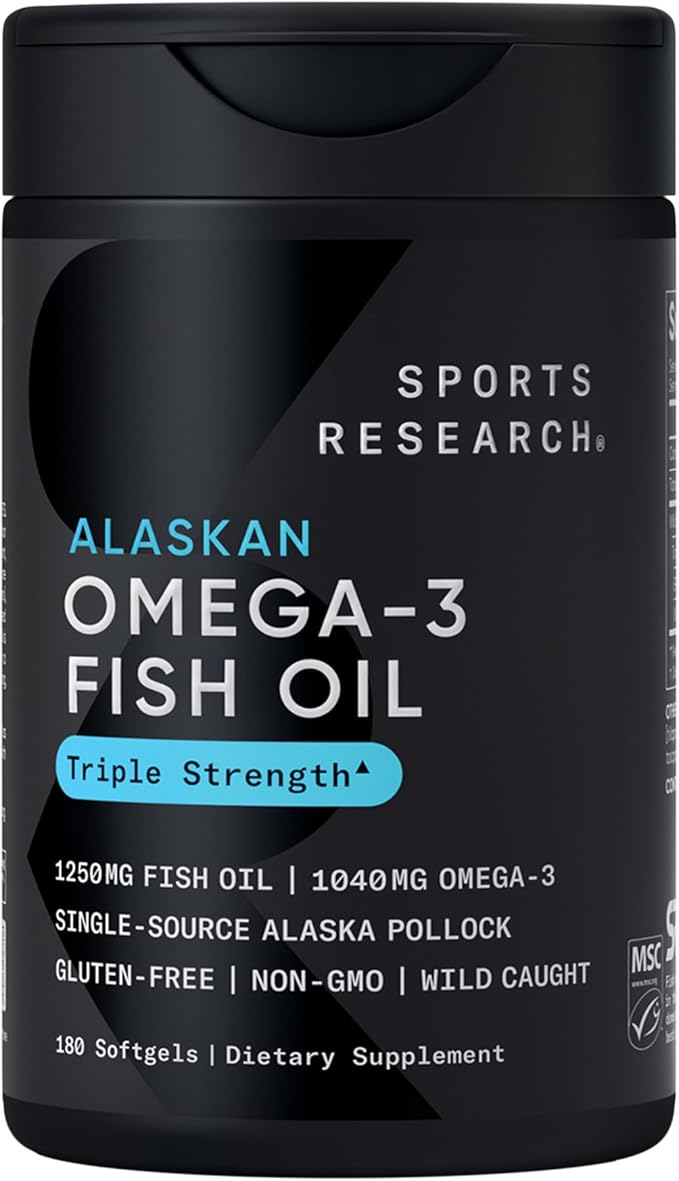 Sports Research® Multivitamin Pack - Vitamin D3 + K2 w/Coconut Oil 5000iu + Vitamin B12 as Methylcobalamin 5000mcg + Omega-3 Fish Oil 1250