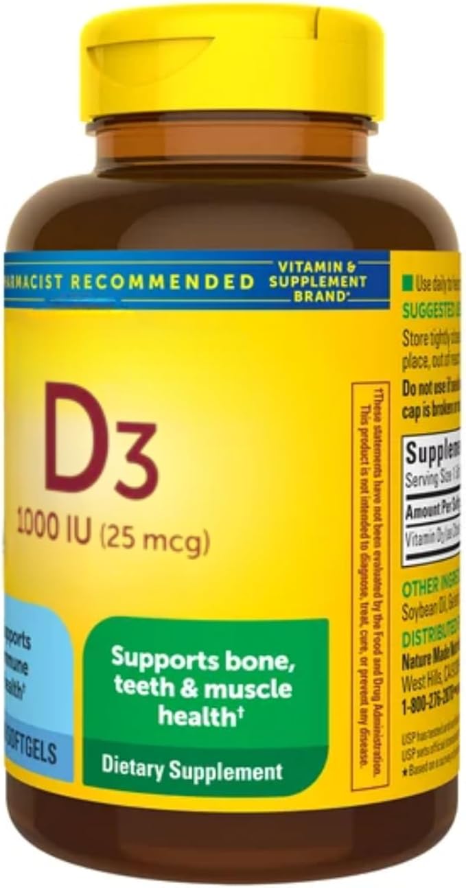 Vitamin D3 1000 IU (25 mcg) D3 Vitamin Vitamin D3 1000 Iu Vitamin D 1000 650-Day Supply (650 Count) (Pack 1)
