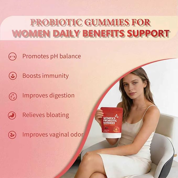 Women's probiotic Gummies Balance Vaginal pH Maintain Women's Health Balance Yeast Flora Enhance Immunity Promote Digestion and intestinal Health and Improve Vaginal Odor (2-Pack)