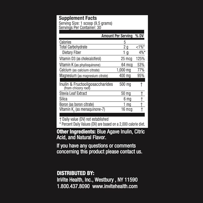 InVite Health Bone Powder - Comprehensive Once-Daily Powdered Formula to Support Bone Health - Helps Enhance Calcium Absorption - 30 Servings (2-Pack)