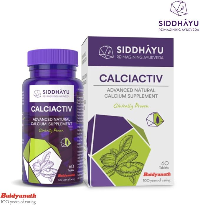 Siddhayu Calciactiv Natural Calcium Supplement for Women I 60 Tablets X 1