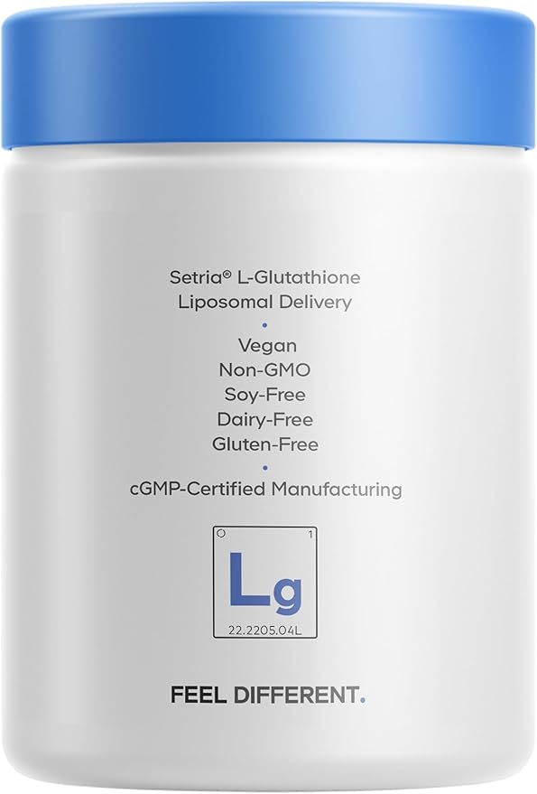 Codeage Liposomal Glutathione Supplement - Pure Reduced Setria L-Glutathione Liposomal Delivery Phospholipid Complex - Encapsulated Glutathione Powder Pills - Vegan Non-GMO - 60 Capsules