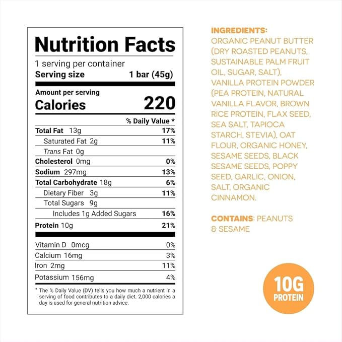 FROPRO Snack Bars - Plant Based Protein Bars All-Natural Gluten Dairy &amp Soy Free High Protein Bars with Low Calories | Everything Bagel 24 Pack