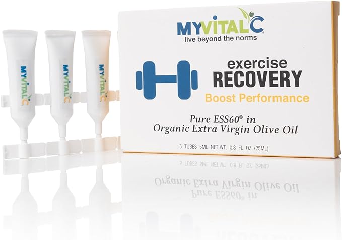 Exercise Recovery Supplement - Pure ESS60 in Organic Extra Virgin Olive Oil for Pre/Post Workout Recovery- Pack of 30 Tubes - 5 ML Each