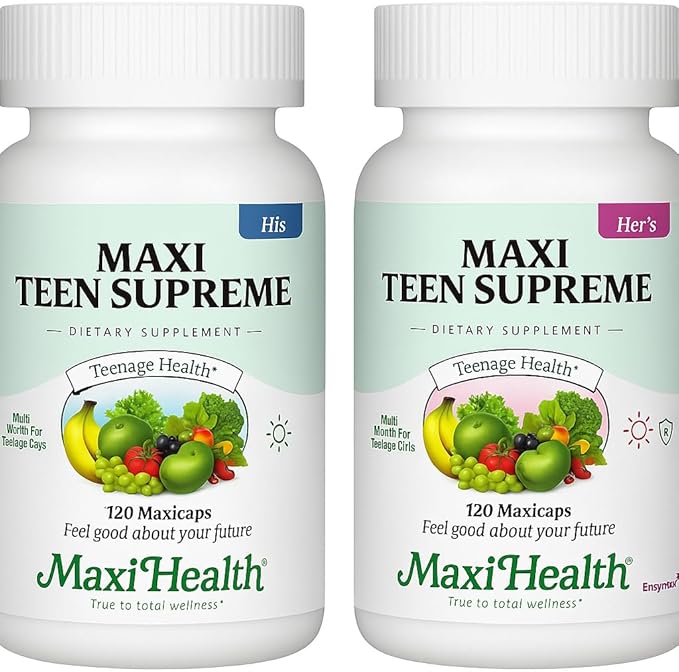 Multivitamin for Teens His and Hers 120 Maxicaps Bundle
