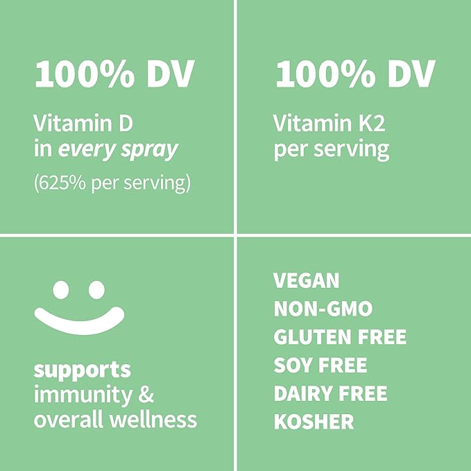 Organic Vitamin D3 5000 IU (Lichen) + K2 120 mcg (Fermented Chickpea) Immune Bone &amp Heart Health with Calcium Absorption | Trace Minerals Lemon &amp Citrus Sugar Free Spray (1 FL OZ 30 Serv