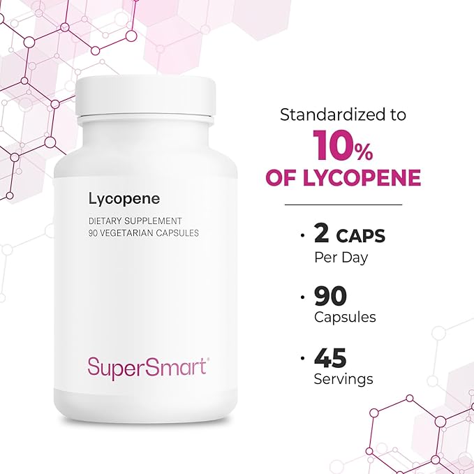 Supersmart - Lycopene 30mg per Day (High Potency) - Tomato Extract 10% Carotenoids - Lycopene Supplement | Non-GMO &amp Gluten Free - 90 Capsules