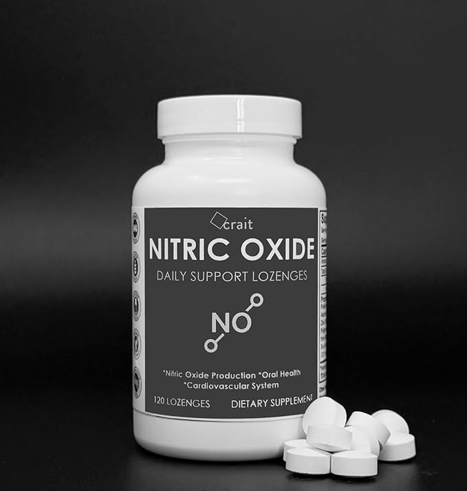 crait Nitric Oxide Lozenges 120 Count Potassium Nitrate that Supports Blood Pressure Circulation Vascular &amp Heart Health – Oral Microbiome &amp pH Balance – Slow Release for NO Bioavailability