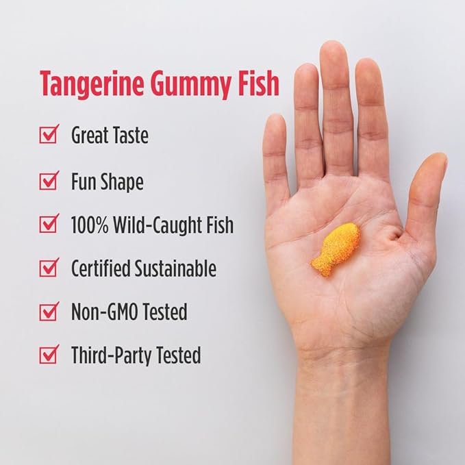 Nordic Naturals Nordic Omega-3 Gummy Fish Tangerine - 30 Gummy Fish - 124 mg Total Omega-3s with EPA &amp DHA - Non-GMO - 30 Servings