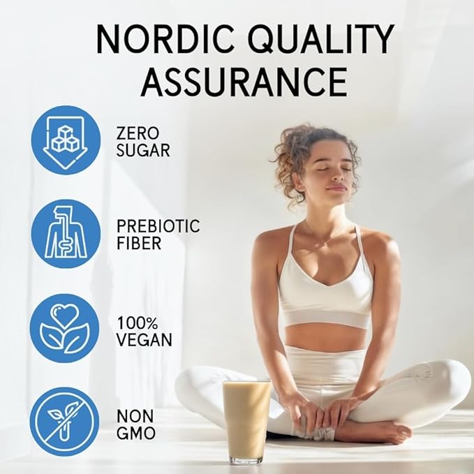 Vanilla Plant-Based Barley Protein Powder | Delicious &amp Smooth 20g Complete Vegan Protein Blend – Pea &amp Rice Protein Prebiotic Fiber Gentle on Stomach Zero Sugar Keto Friendly (1.33 lb)